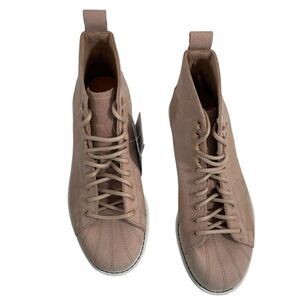 NWT Adidas Super Star Pink Boots Women’s Size 7‎ High Top Leather B37816 Shoes
